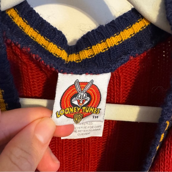 Vintage Looney Tunes Taz Red Cardigan - Picture 4 of 6